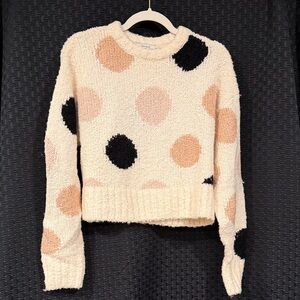 1. & Other Stories Polka Dot Knit Sweater | Cream Black Blush | Size M